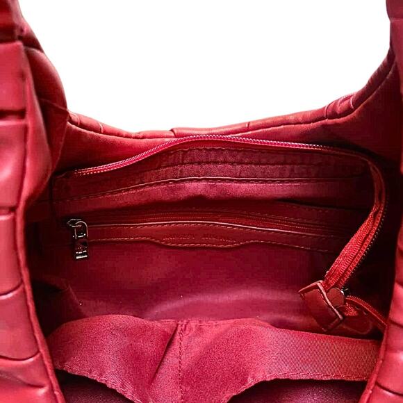 Badgley Mischka Red Ruched Handbag – Bold, Chic & Brand New! - Picture 2 of 3